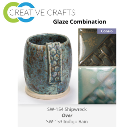 Shipwreck SW154 Over Indigo Rain SW153 Stoneware Combination